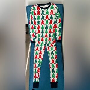 Crewcuts Green and White Tree Pajama Set Size 14